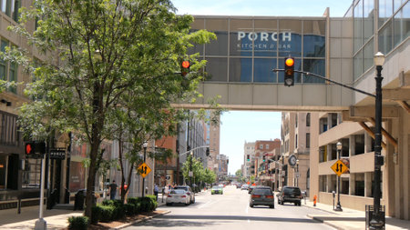 Street view in Louisville Kentucky - LOUISVILLE, UNITED STATES - JUNE 14, 2019のeditorial素材