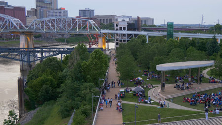 Beautiful Cumberland Park in Nashville - NASHVILLE, UNITED STATES - JUNE 17, 2019のeditorial素材