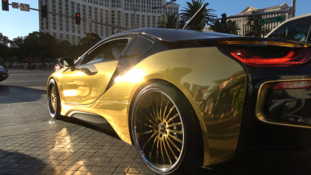Tuned sports car in the streets of Las Vegas - LAS VEGAS-NEVADA, OCTOBER 11, 2017のeditorial素材