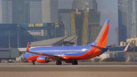 Southwest aircraft on McCarran Airport in Las Vegas - LAS VEGAS-NEVADA, OCTOBER 11, 2017