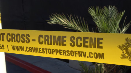 Crime Scene Police Line - close up shot - LAS VEGAS-NEVADA - OCTOBER 11, 2017のeditorial素材