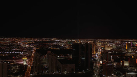 Wide angle view over the city of Las Vegas by night - LAS VEGAS-NEVADA, OCTOBER 11, 2017のeditorial素材