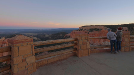Observation platform at Bryce Canyon National Park in Utah - LAS VEGAS-NEVADA, OCTOBER 11, 2017のeditorial素材