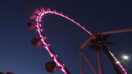 Ferris Wheel in Las Vegas by night - LAS VEGAS-NEVADA, OCTOBER 11, 2017のeditorial素材