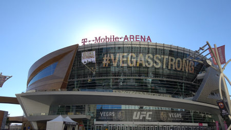 T-Mobile Arena in Las Vegas at Toshiba Plaza - LAS VEGAS-NEVADA, OCTOBER 11, 2017のeditorial素材
