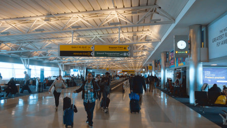 The councourse of Dallas Fort Worth Airport - DALLAS, UNITED STATES - APRIL 23, 2017のeditorial素材