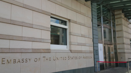 The Embassy of the United States of America in Berlin - BERLIN, GERMANY - MAY 21, 2018のeditorial素材