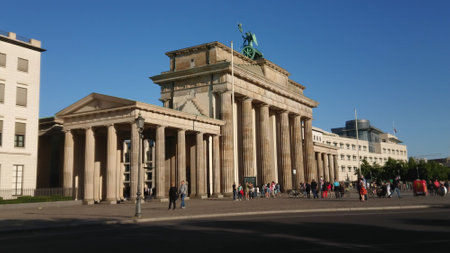 Famous landmark in Berlin - The Brandenburg Gate called Brandenburger Tor - CITY OF BERLIN, GERMANY - MAY 21, 2018のeditorial素材