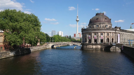 Famous Bode Museum in Berlin on Museum Island - important landmark in the city - CITY OF BERLIN, GERMANY - MAY 21, 2018のeditorial素材