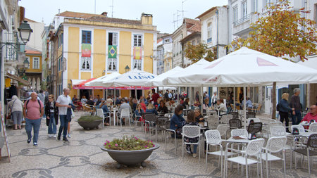 The market square in the city center of Aveiro - AVEIRO, PORTUGAL - OCTOBER 17, 2019のeditorial素材