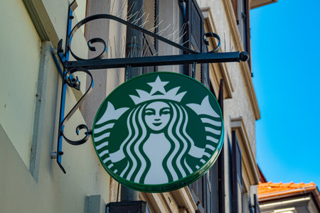 Starbucks Coffee store in the city - HEIDELBERG, GERMANY - MAY 28, 2020のeditorial素材