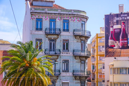 Beautiful buildings and street views in Lisbonのeditorial素材