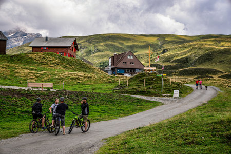 Wonderful spot for vacation in the Swiss Alps - MELCHSEE-FRUTT, SWITZERLAND - AUGUST 16, 2020のeditorial素材