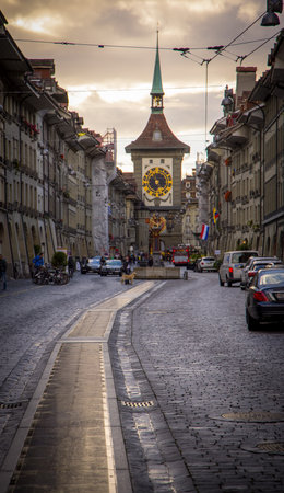 Wonderful historic city center of Bern in Switzerland - COUNTY OF BERN. SWITZERLAND - OCTOBER 9, 2020のeditorial素材
