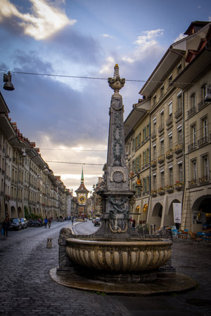 Wonderful historic city center of Bern in Switzerland - COUNTY OF BERN. SWITZERLAND - OCTOBER 9, 2020のeditorial素材