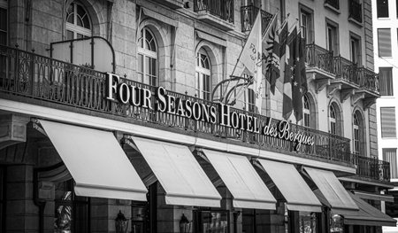 Four seasons Hotel in the city of Geneva - GENEVA, SWITZERLAND - JULY 8, 2020のeditorial素材