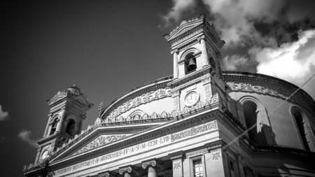 Mosta Rotanda - famous cathedral on the Island of Malta - MALTA, MALTA - MARCH 5, 2020のeditorial素材