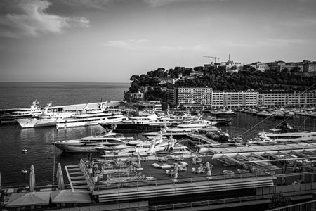 Harbor of Monte Carlo in Monaco - CITY OF MONTE CARLO, MONACO - JULY 11, 2020のeditorial素材