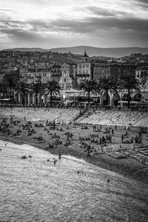 Nice at the French Riviera is a busy place in summer - CITY OF NICE, FRANCE - JULY 10, 2020のeditorial素材