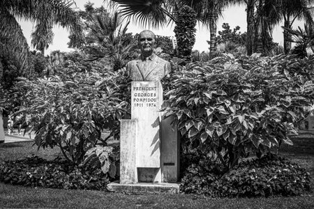 President Georges Pompidou memorial in Cannes - CITY OF CANNES, FRANCE - JULY 12, 2020のeditorial素材