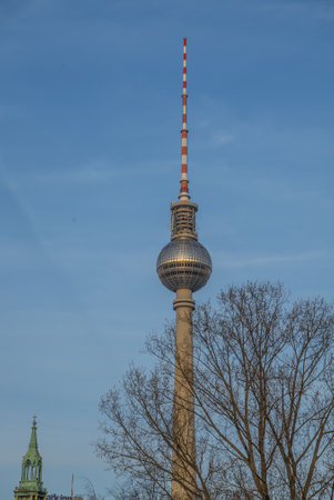 Famous TV Tower in Berlin - CITY OF BERLIN, GERMANY - MARCH 11, 2021のeditorial素材