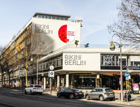 Bikini Berlin Building at Breidscheitplatz Square - CITY OF BERLIN, GERMANY - MARCH 11, 2021のeditorial素材