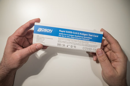 Corona Rapid Test - Covid-19 Antigen Test - CITY OF FRANKFURT, GERMANY - MARCH 23, 2021