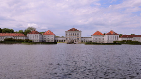 Famous Nymphenburg Castle in Munich - MUNICH, GERMANY - JUNE 03, 2021のeditorial素材