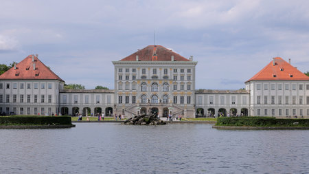 Famous Nymphenburg Castle in Munich - MUNICH, GERMANY - JUNE 03, 2021のeditorial素材