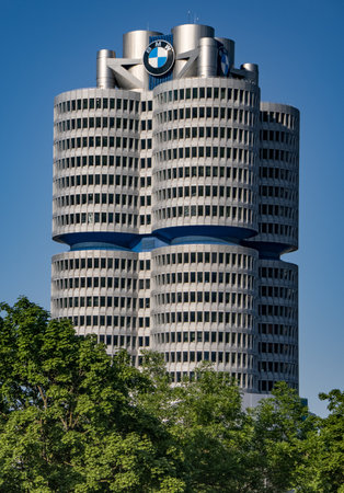 BMW Headquarter in Munich - CITY OF MUNICH, GERMANY - JUNE 03, 2021のeditorial素材