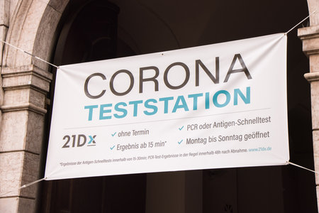 Corona Test Center in Munich - CITY OF MUNICH, GERMANY - JUNE 03, 2021のeditorial素材
