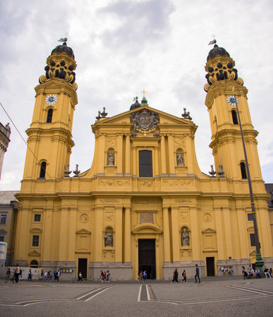 Theatiner Church in Munich - MUNICH, GERMANY - JUNE 03, 2021 - CITY OF MUNICH, GERMANY - JUNE 03, 2021のeditorial素材