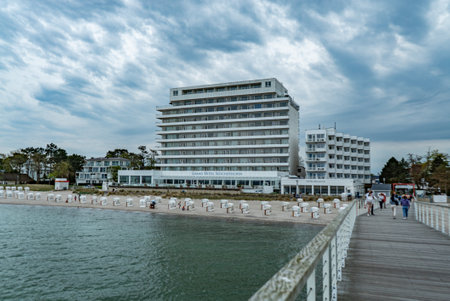 Timmendorf beach at the Baltic sea - CITY OF LUBECK, GERMANY - MAY 10, 2021のeditorial素材