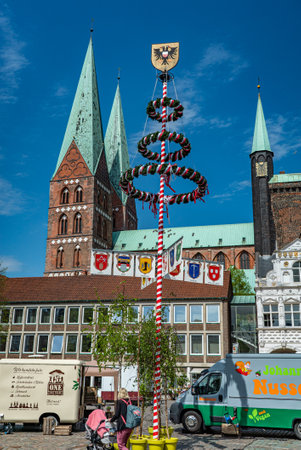 City center of Lubeck - CITY OF LUBECK, GERMANY - MAY 10, 2021のeditorial素材