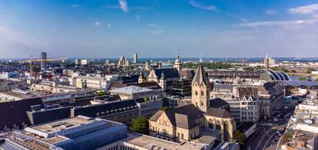 Over the rooftops of Cologne Germany - CITY OF COLOGNE GERMANY - JUNE 25, 2021
