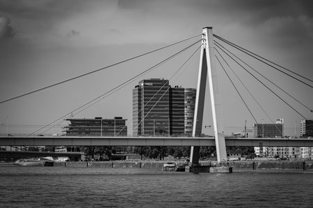 The bridges over River Rhine in Cologne - CITY OF COLOGNE, GERMANY - JUNE 25, 2021のeditorial素材