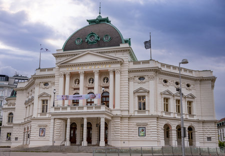 Folk Theatre in the city of Vienna also called Volkstheater - VIENNA, AUSTRIA, EUROPE - AUGUST 1, 2021のeditorial素材