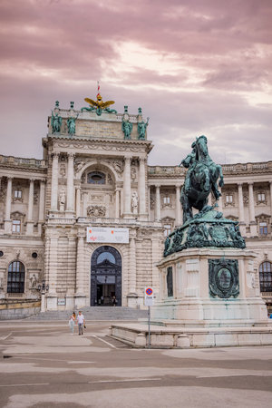 The Vienna Hofburg Imperial Palace - most famous landmark in the city - VIENNA, AUSTRIA, EUROPE - AUGUST 1, 2021のeditorial素材