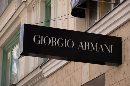 Exclusive Giorgio Armani store in the herat of Vienna - VIENNA, AUSTRIA, EUROPE - AUGUST 1, 2021のeditorial素材
