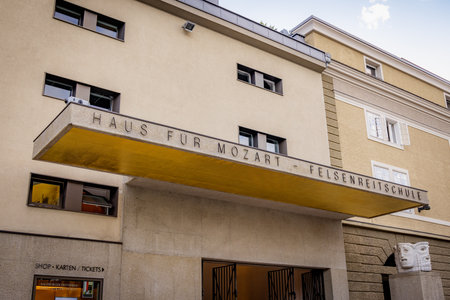 House for Mozart in Salzburg - SALZBURG, AUSTRIA, EUROPE - AUGUST 3, 2021のeditorial素材
