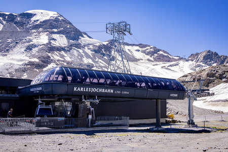 Karlesjoch Ropeway at Kaunertal Valley in Tyrol - KAUNERTAL, AUSTRIA, EUROPE - JULY 28, 2021