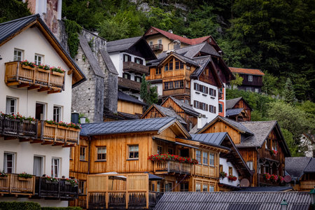 Famous village of Hallstatt in Austria - a world heritage site - HALLSTATT, AUSTRIA, EUROPE - JULY 30, 2021のeditorial素材
