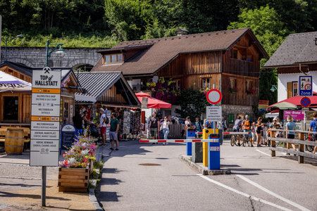 Famous village of Hallstatt in Austria - a world heritage site - HALLSTATT, AUSTRIA, EUROPE - JULY 30, 2021のeditorial素材