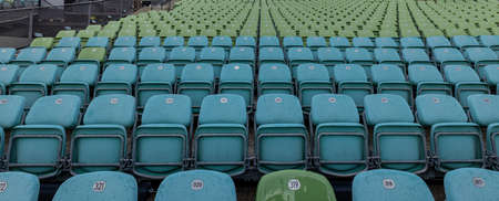 Audience seats at Bregenz Performing Arts Festival on Lake Constance - BREGENZ, AUSTRIA, EUROPE - JULY 28, 2021のeditorial素材