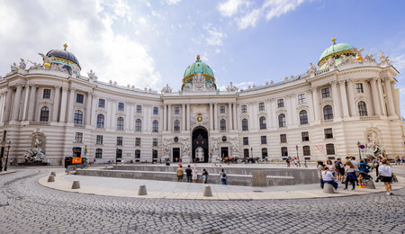The Vienna Hofburg Imperial Palace - most famous landmark in the city - VIENNA, AUSTRIA, EUROPE - AUGUST 1, 2021のeditorial素材