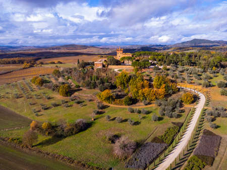 Beautiful country estate in Tuscany Italy - TUSCANY, ITALY - NOVEMBER 25, 2021のeditorial素材