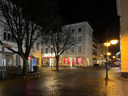 Pedestrian zone St Johann Square in Saarbruecken - SAARBRUECKEN, GERMANY - JANUARY 11, 2022のeditorial素材