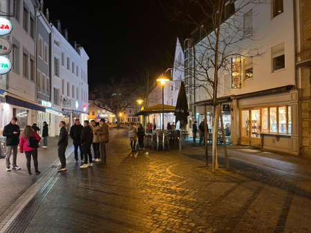 Pedestrian zone St Johann Square in Saarbruecken - SAARBRUECKEN, GERMANY - JANUARY 11, 2022のeditorial素材