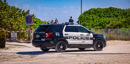 Miami Beach Police Car - MIAMI, FLORIDA - FEBRUARY 14, 2022のeditorial素材