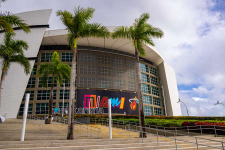 FTX Arena Miami former American Airlines Arena - MIAMI, FLORIDA - FEBRUARY 14, 2022のeditorial素材